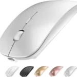 mouse 3 🖱️ Product Features: Slim Rechargeable Bluetooth Mouse (Silent Click) Slim & Lightweight Design: Ultra-portable and stylish, perfect for travel or minimal desk setups Bluetooth Connectivity: Wireless freedom with stable Bluetooth pairing – no dongle needed Rechargeable Battery: Built-in lithium battery with USB charging, no need for disposable batteries Silent Clicks: Quiet button design ideal for offices, libraries, and late-night work Precision Tracking: High-resolution optical sensor for smooth, accurate cursor movement Wide Compatibility: Supports Windows, macOS, Android, iPadOS, and more Auto Sleep Mode: Conserves battery with smart power-saving features Ergonomic Feel: Comfortable for all-day use with left- or right-hand compatibility Easy Setup: Quick pairing with Bluetooth-enabled devices – no software required